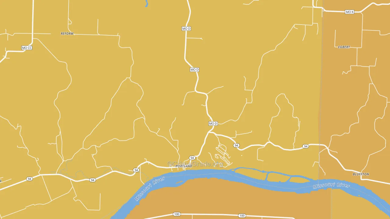 Portland, MO Map of Assault Rates