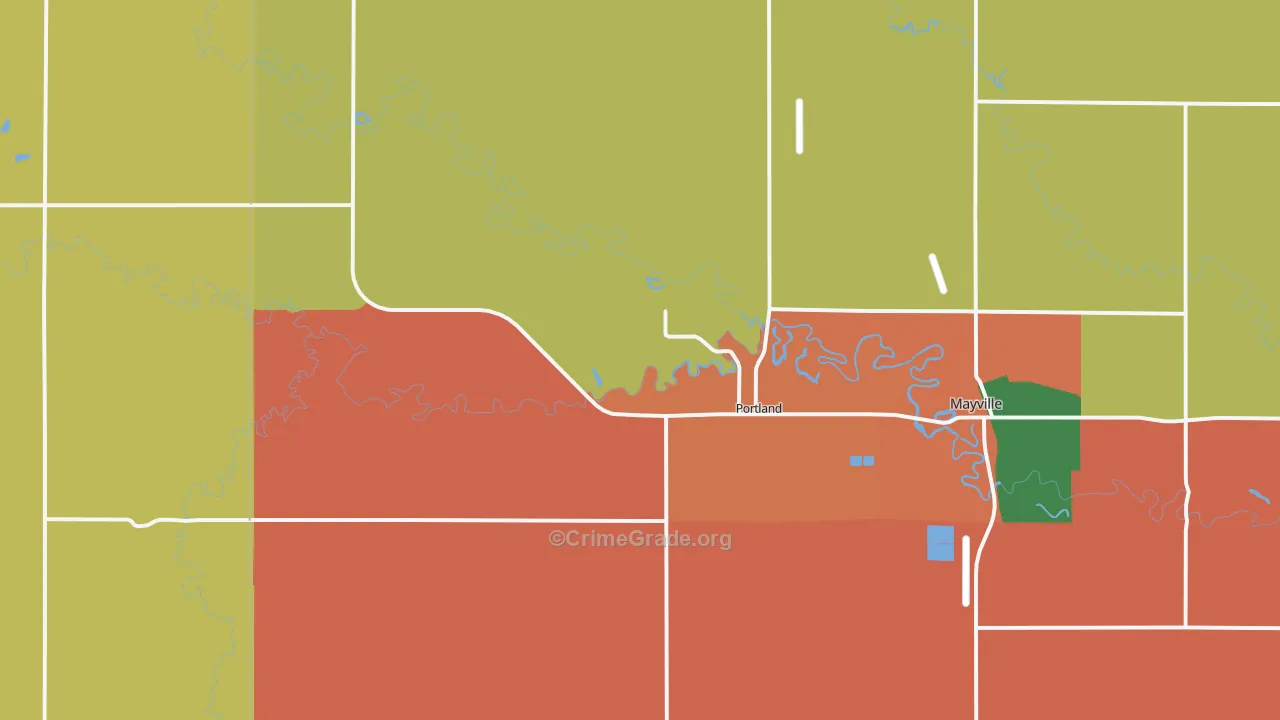 Portland, ND Map of Assault Rates