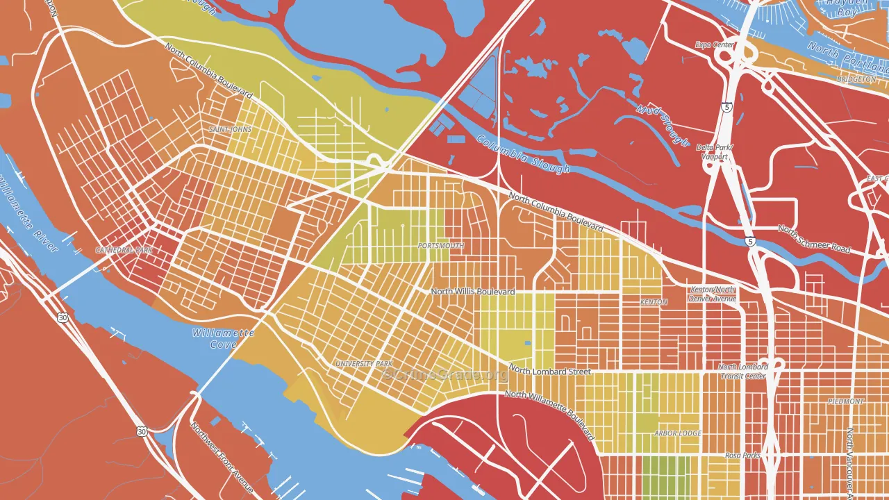 Portsmouth, Portland, OR Map of Assault Rates