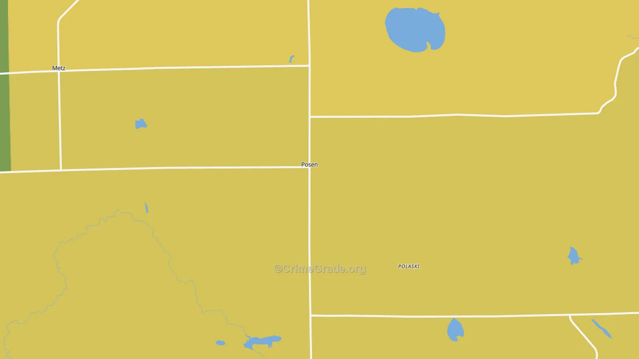Posen, MI Map of Assault Rates