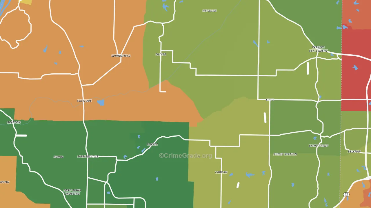 Posey County, IN Map of Assault Rates