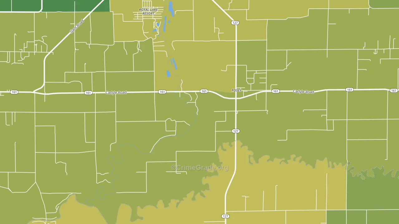 Posey, IL Map of Assault Rates