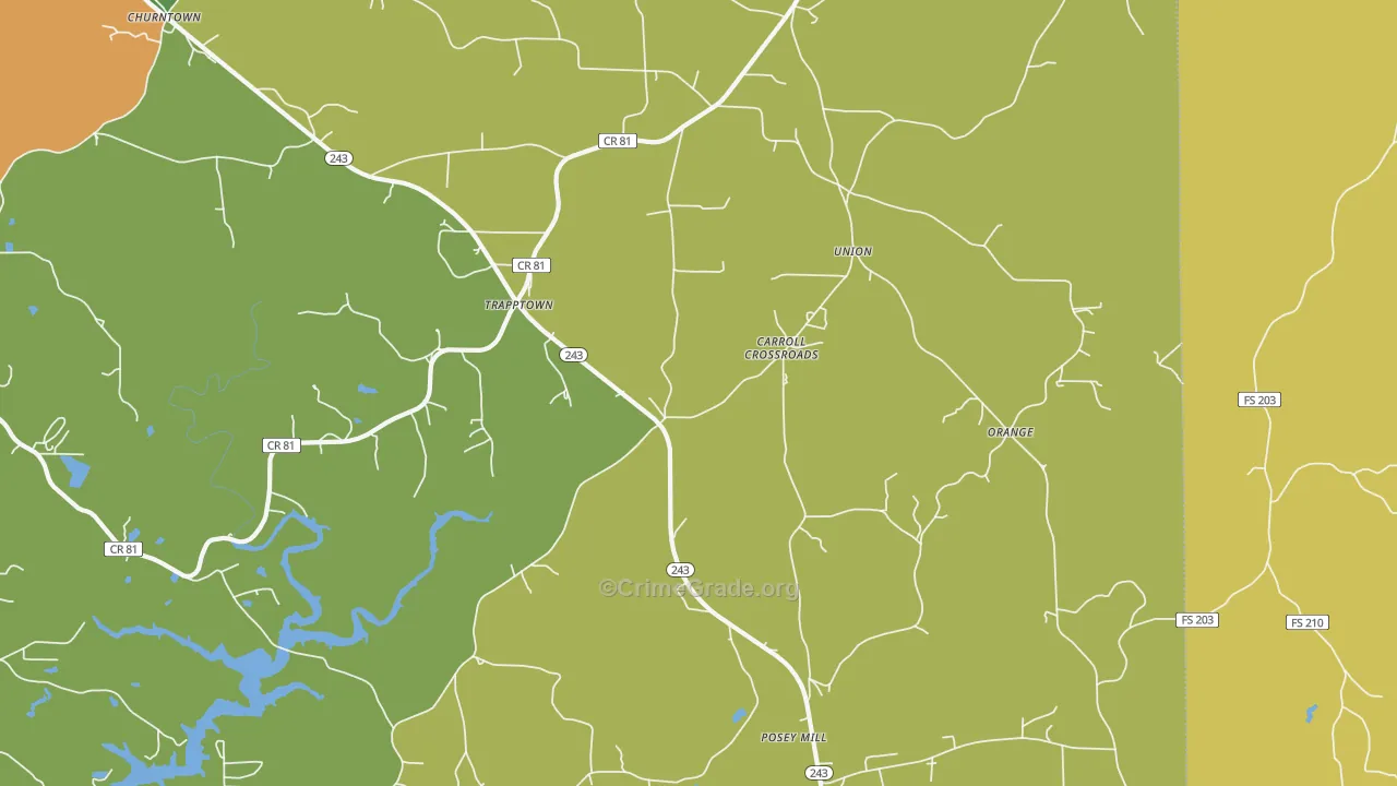Posey Mill, AL Map of Assault Rates