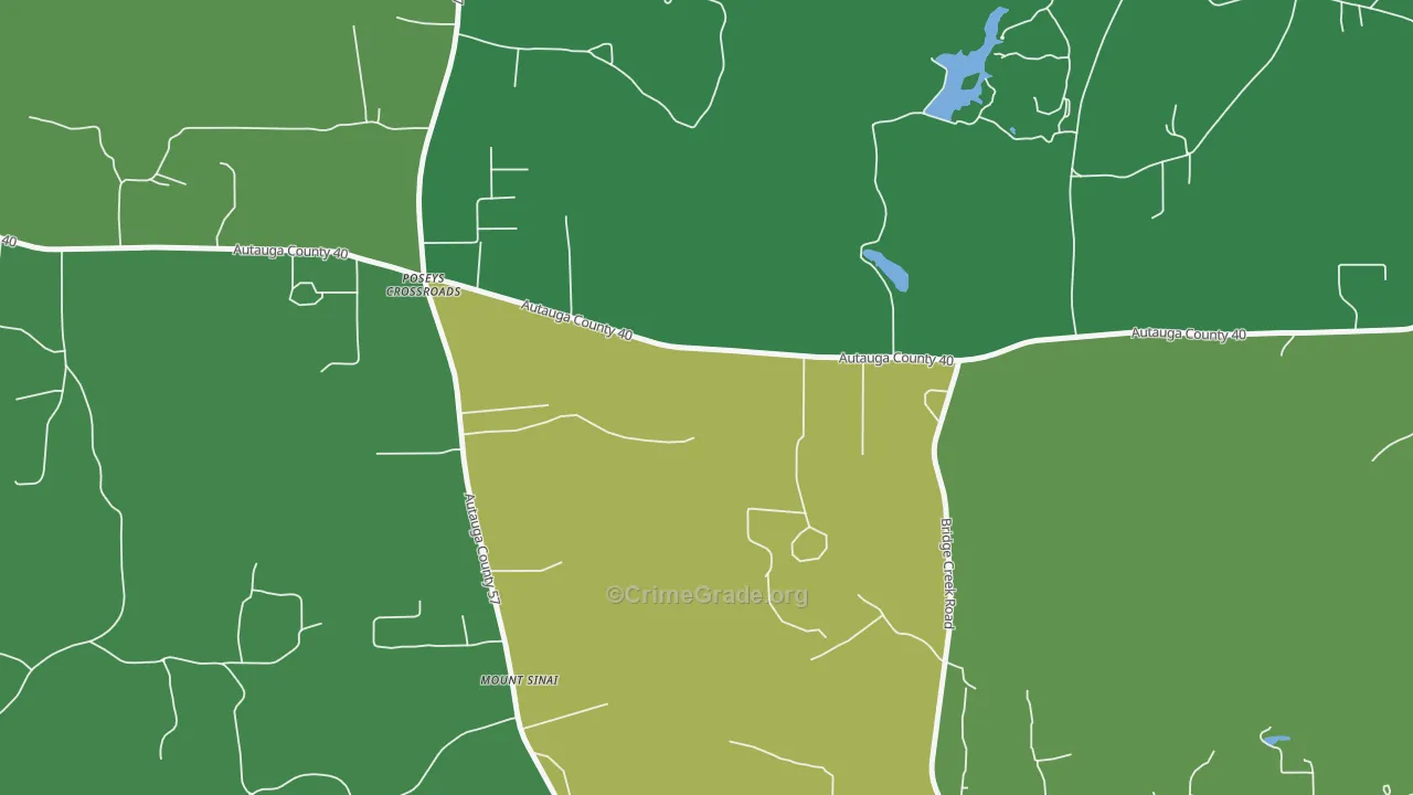 Poseys Crossroads, AL Map of Assault Rates