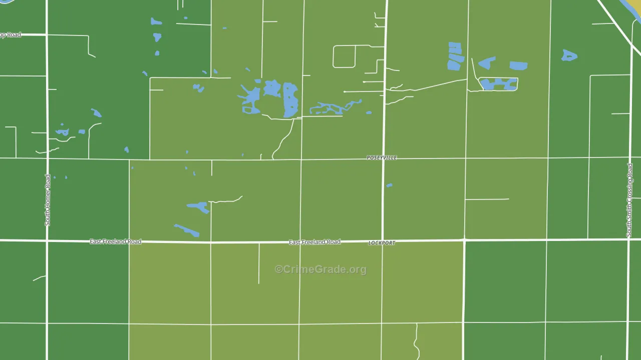 Poseyville, MI Map of Assault Rates
