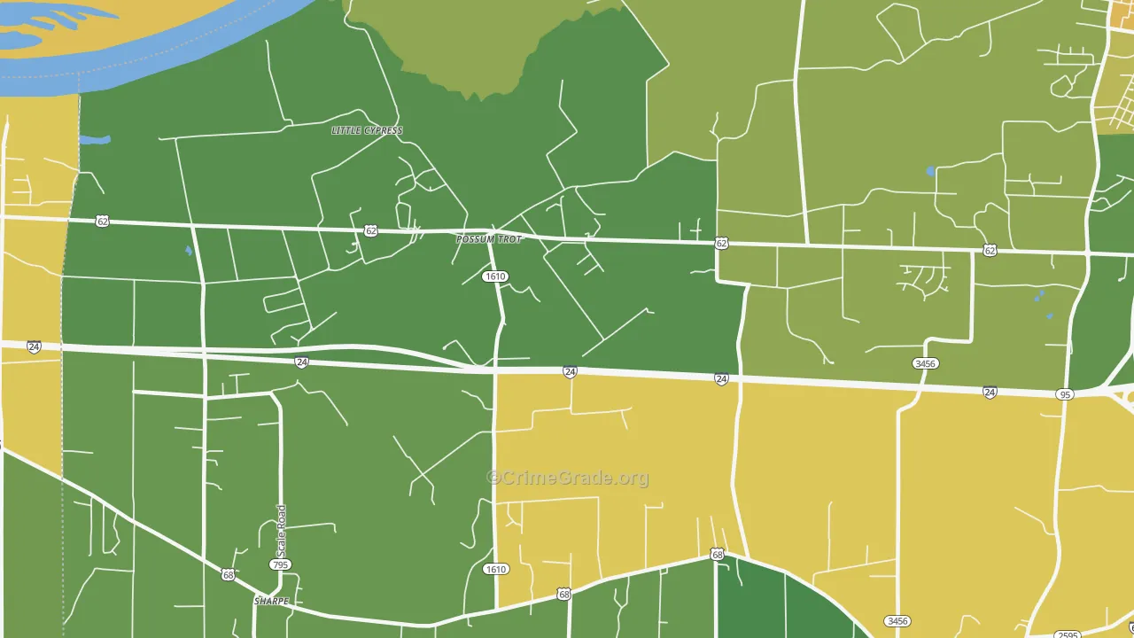 Possum Trot, KY Map of Assault Rates