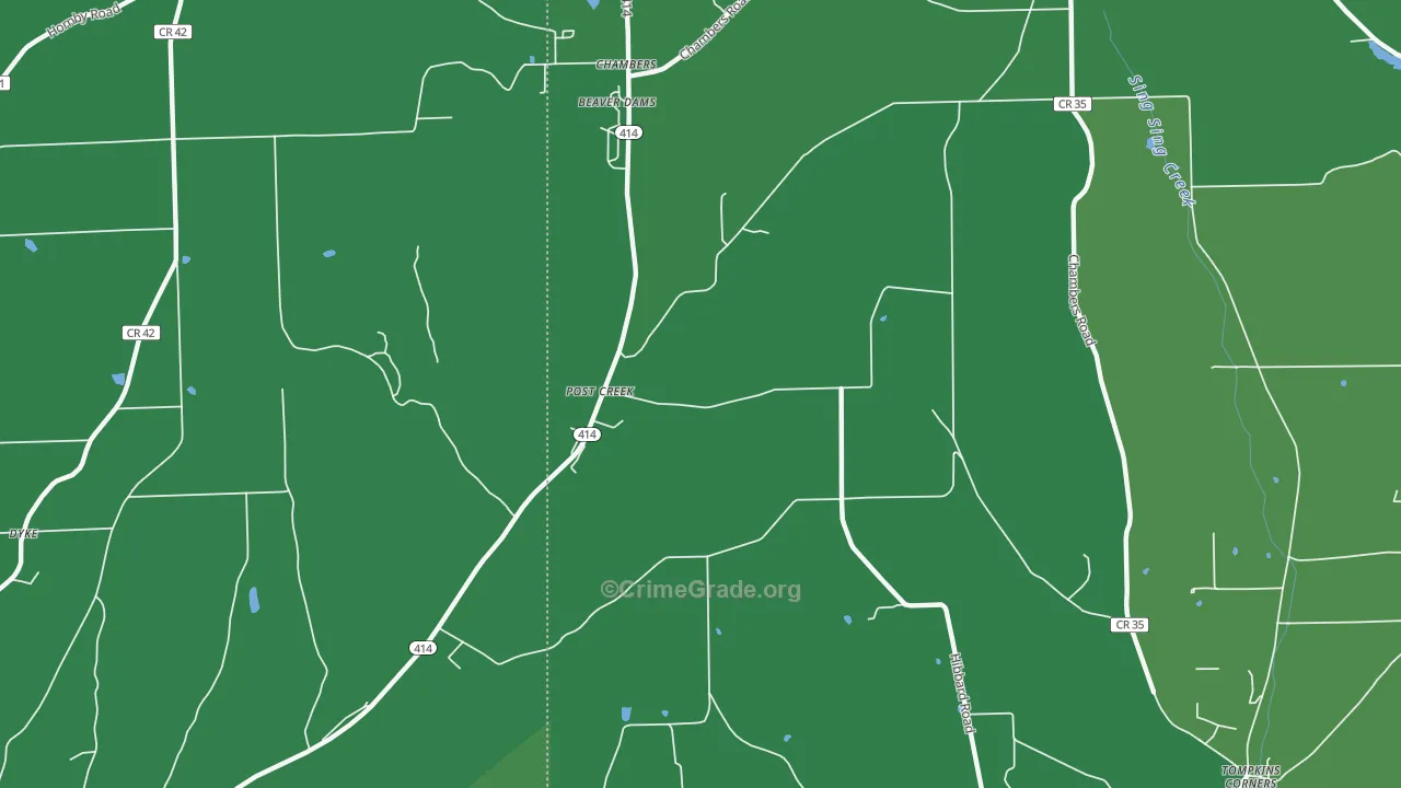 Post Creek, NY Map of Assault Rates
