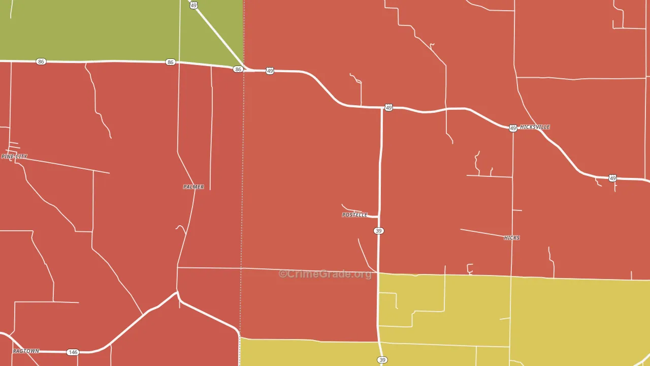 Postelle, AR Map of Assault Rates
