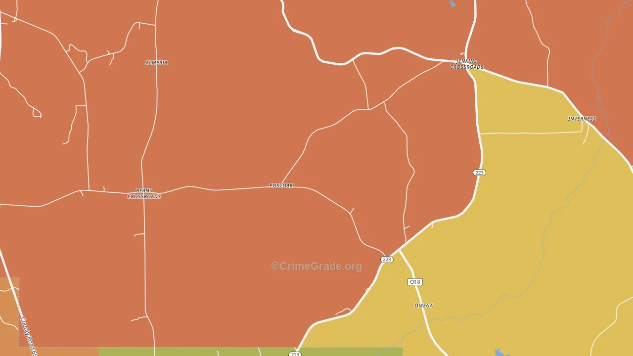 Postoak, AL Map of Assault Rates