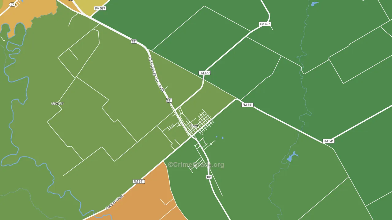 Poth, TX Map of Assault Rates