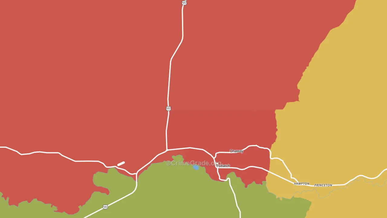Potlatch, ID Map of Assault Rates
