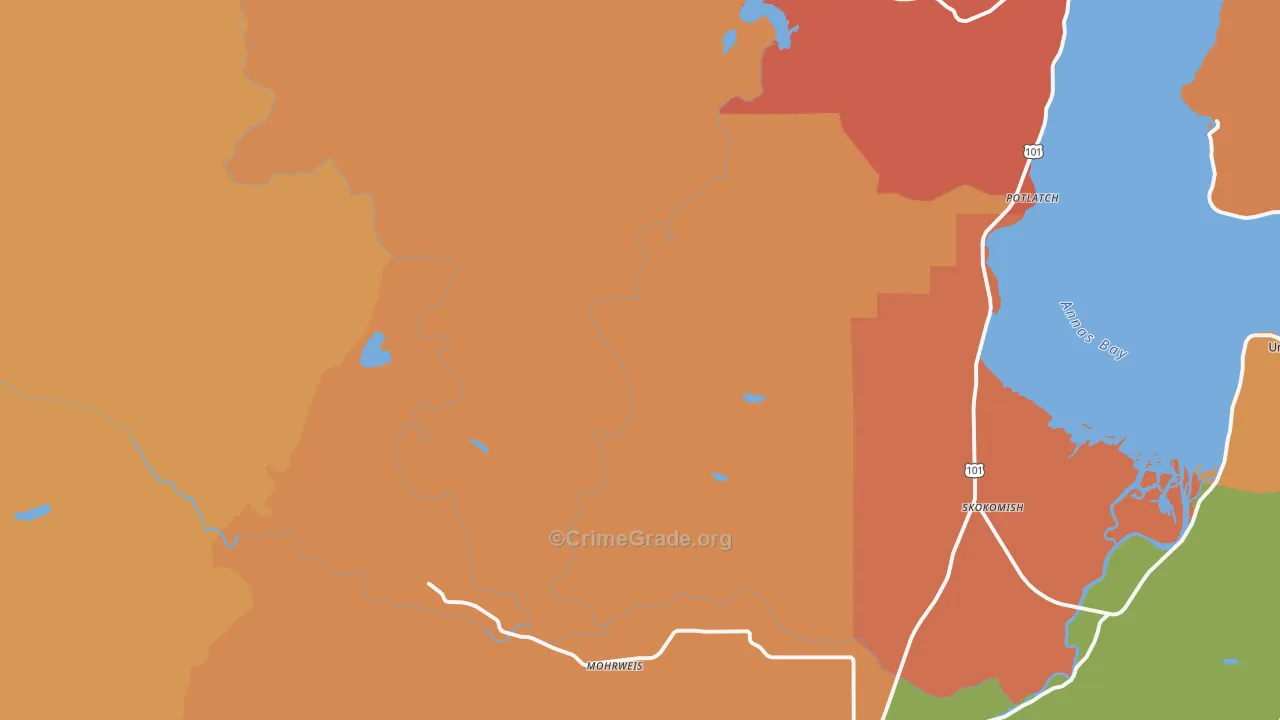 Potlatch, WA Map of Assault Rates
