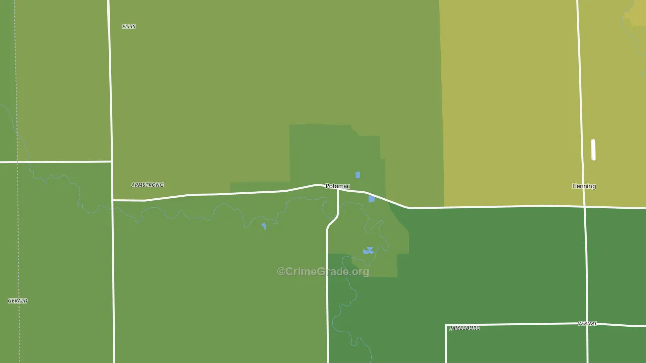 Potomac, IL Map of Assault Rates