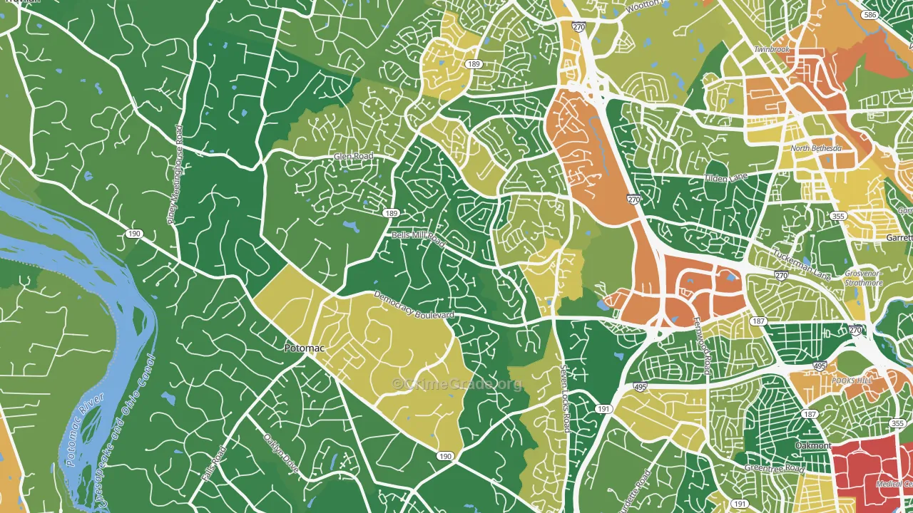 Potomac, MD Map of Assault Rates