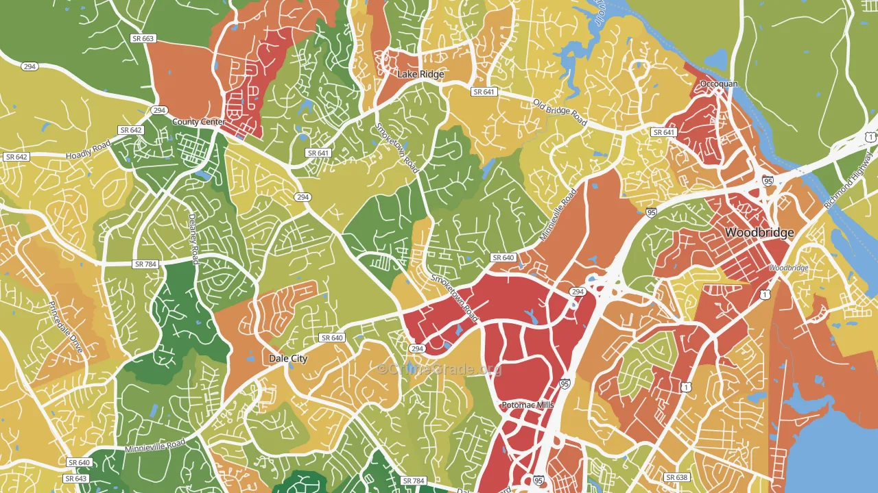 Potomac Mills, VA Map of Assault Rates