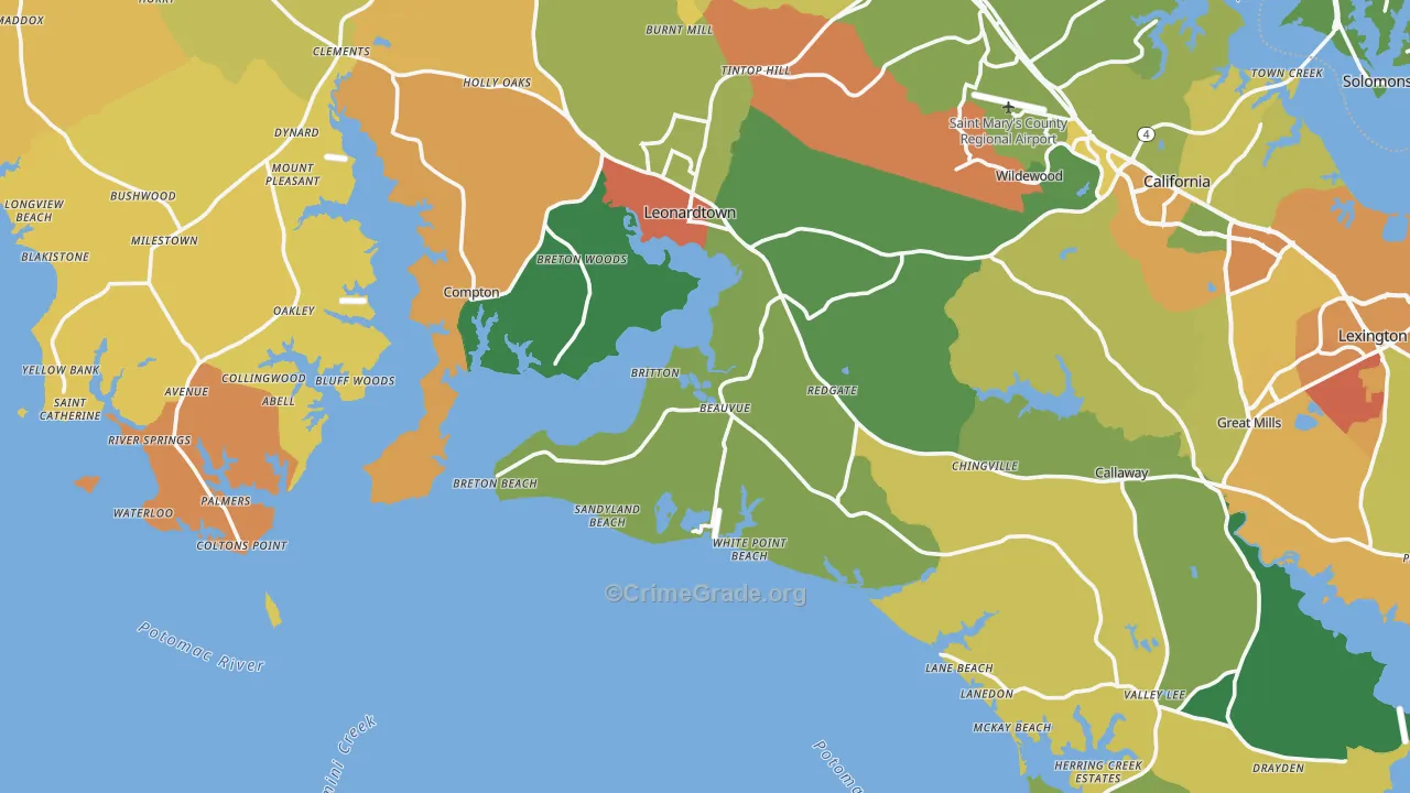 Potomac Shores, MD Map of Assault Rates