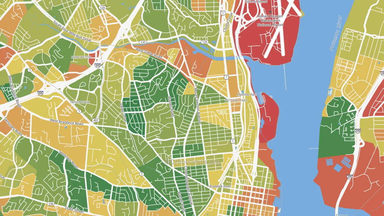 Potomac West, Alexandria, VA Map of Assault Rates