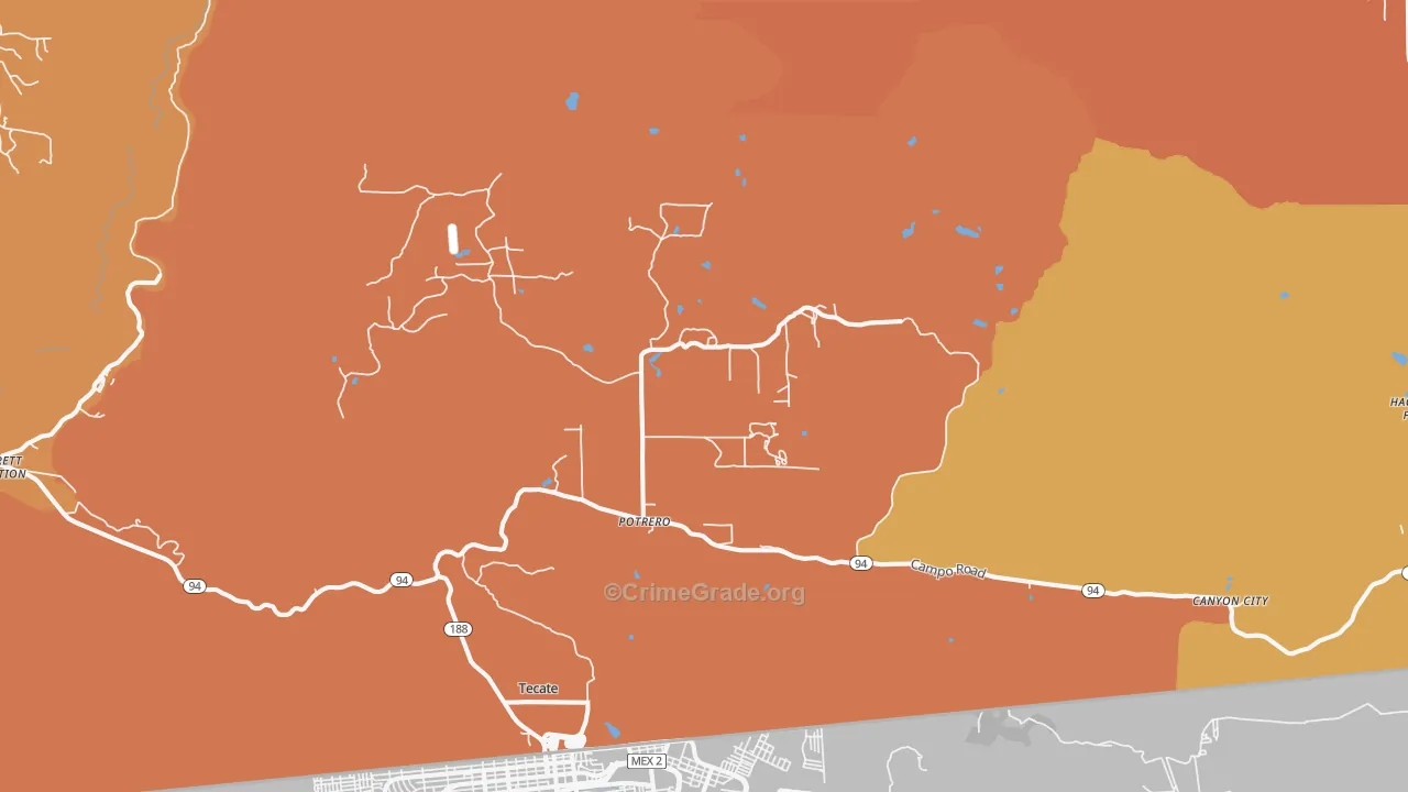 Potrero, CA Map of Assault Rates