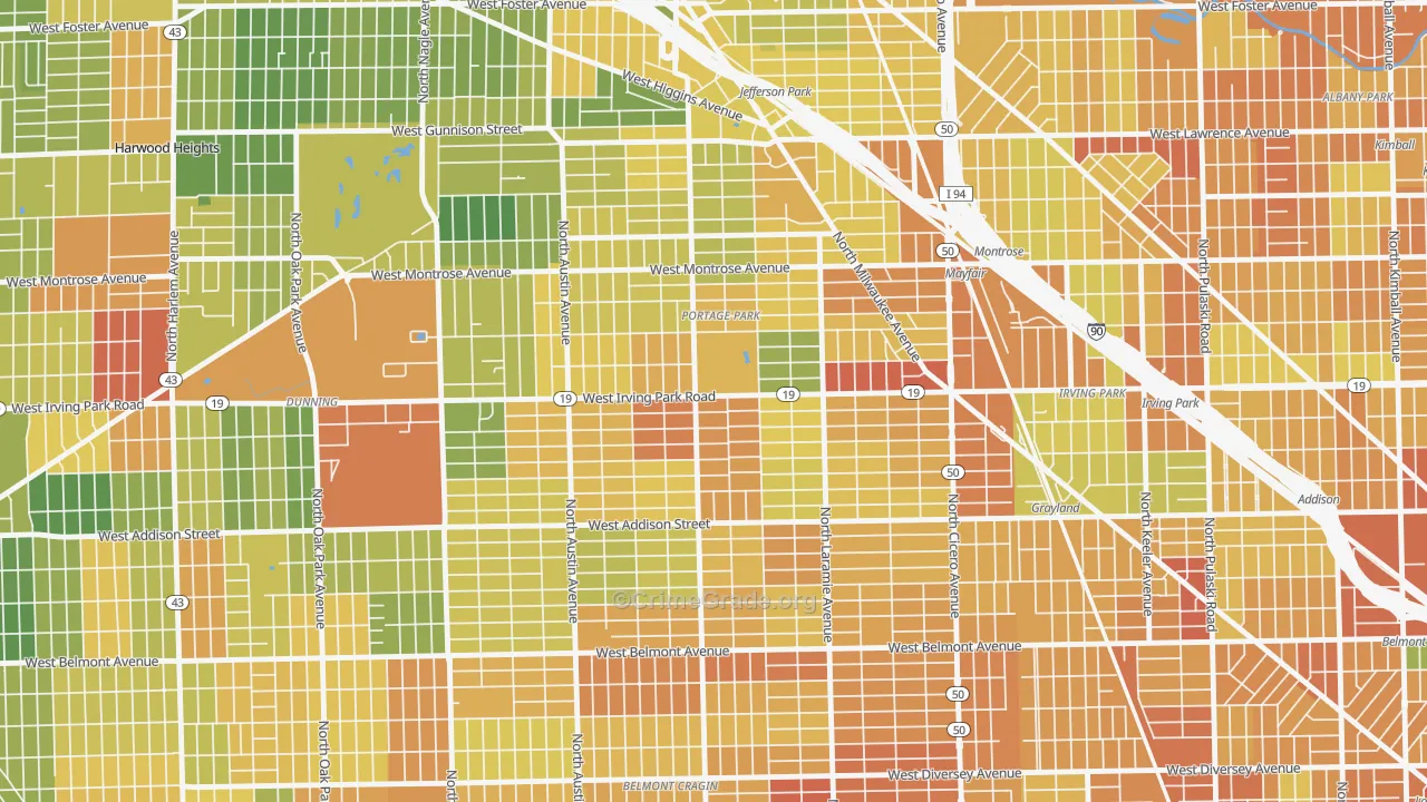 Pottage Park, Chicago, IL Map of Assault Rates