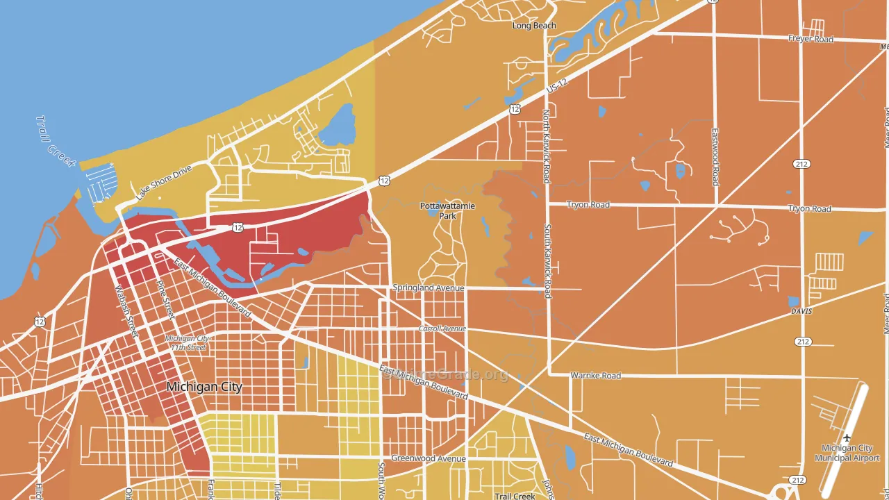 Pottawattamie Park, IN Map of Assault Rates