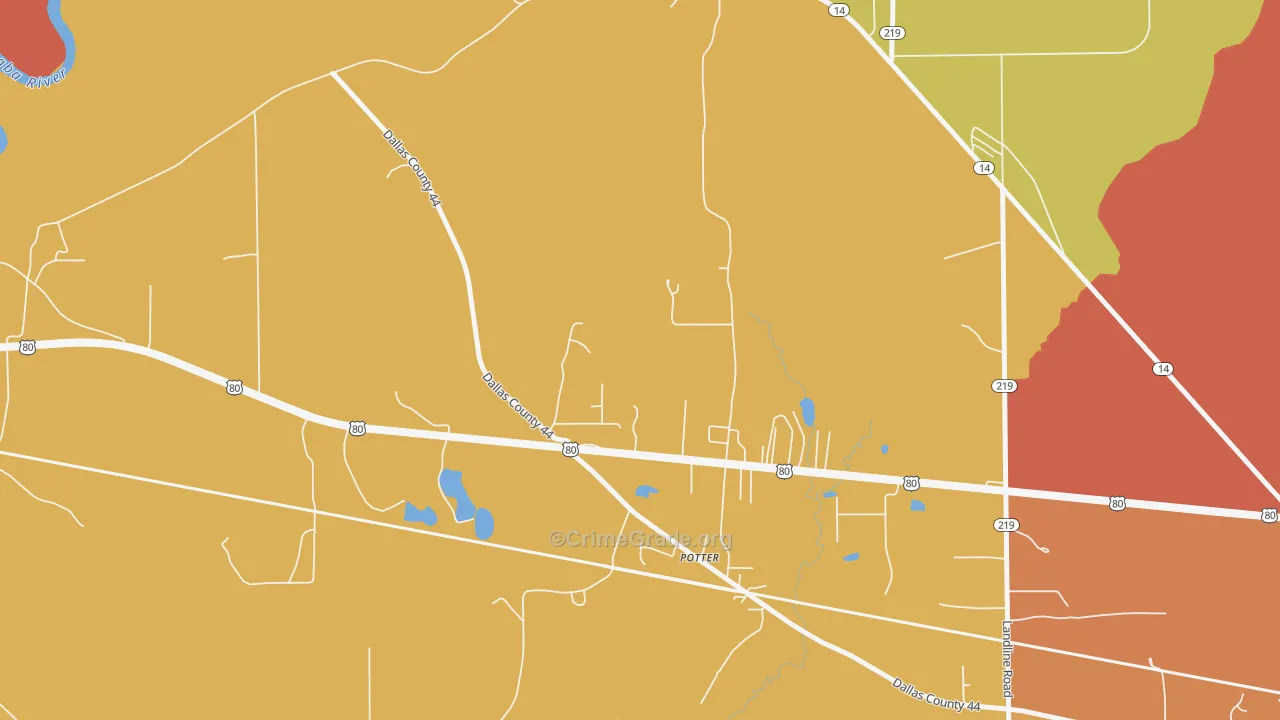 Potter, AL Map of Assault Rates
