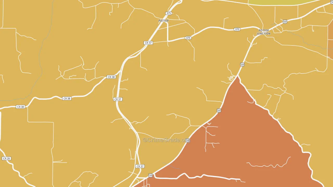 Potter, AR Map of Assault Rates