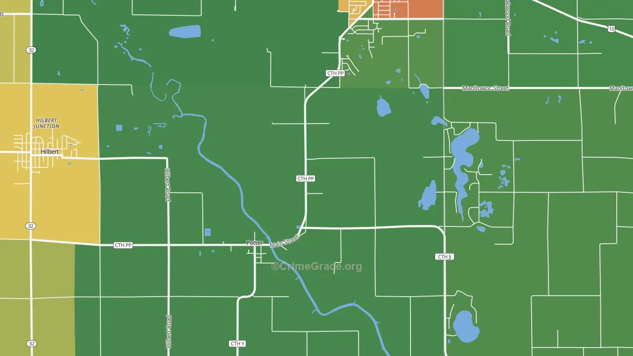 Potter, WI Map of Assault Rates
