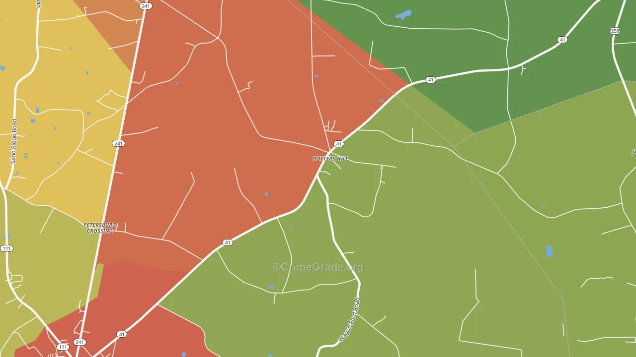 Potters Hill, NC Map of Assault Rates