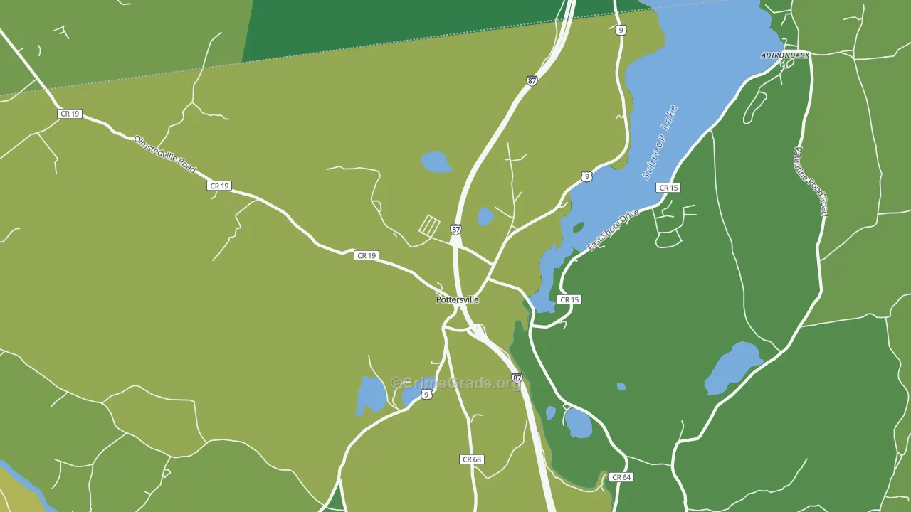 Pottersville, NY Map of Assault Rates