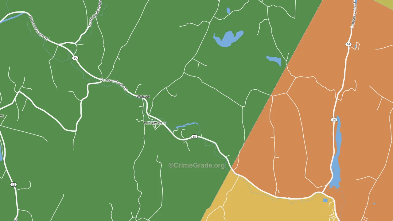 Pottersville, VT Map of Assault Rates