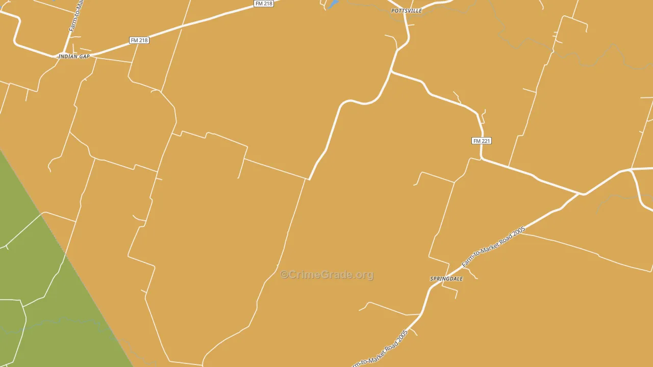 Pottsville, TX Map of Assault Rates