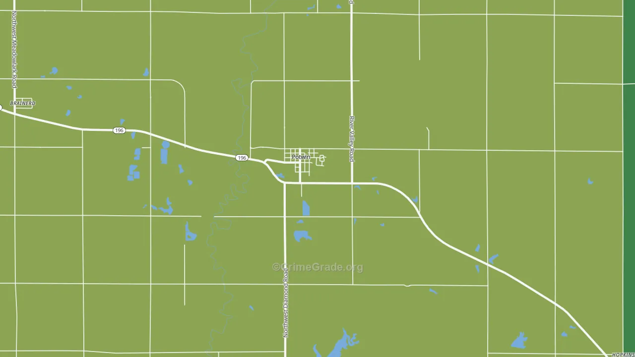 Potwin, KS Map of Assault Rates