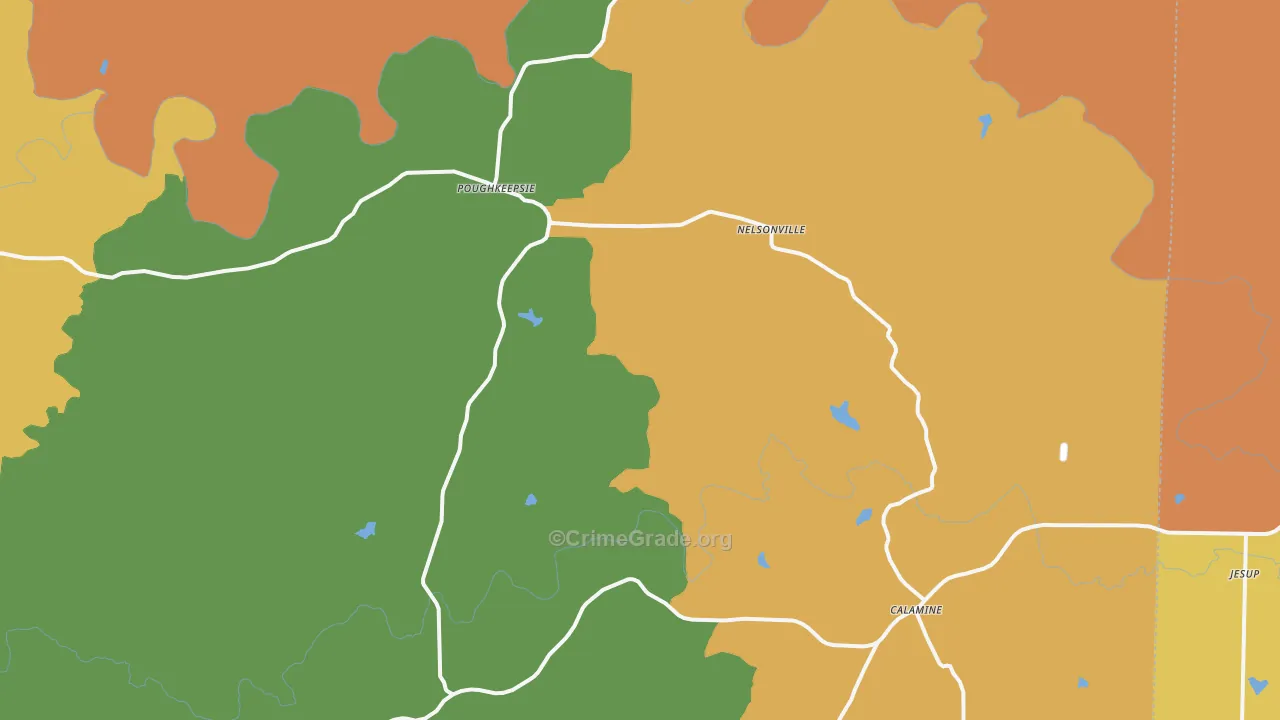 Poughkeepsie, AR Map of Assault Rates