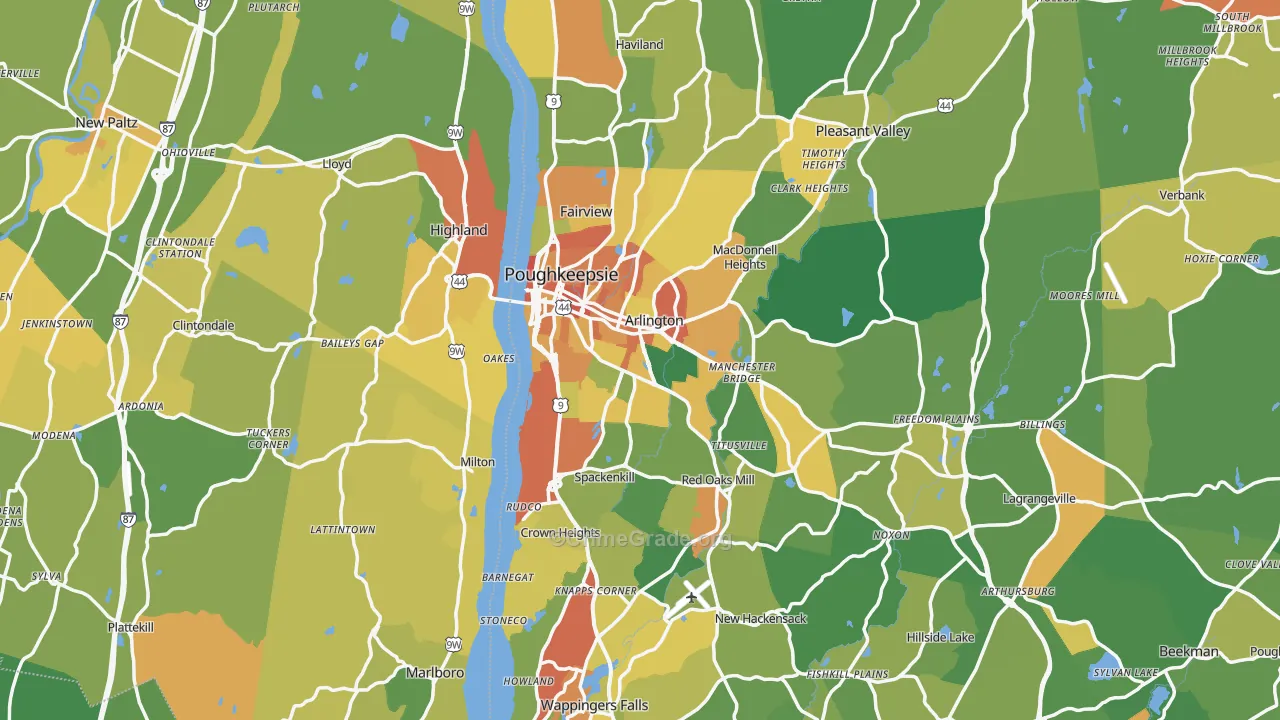 Poughkeepsie, NY Map of Assault Rates