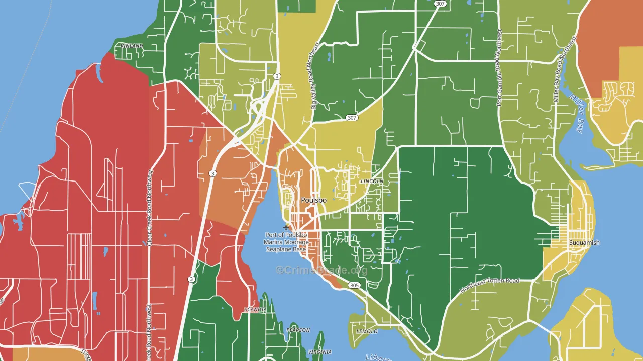 Poulsbo, WA Map of Assault Rates