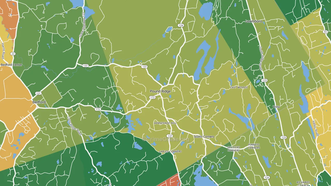 Pound Ridge, NY Map of Assault Rates