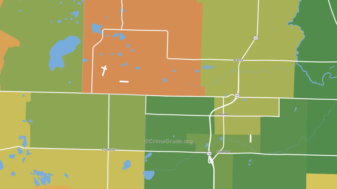 Pound, WI Map of Assault Rates