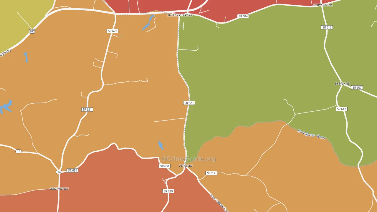 Powcan, VA Map of Assault Rates