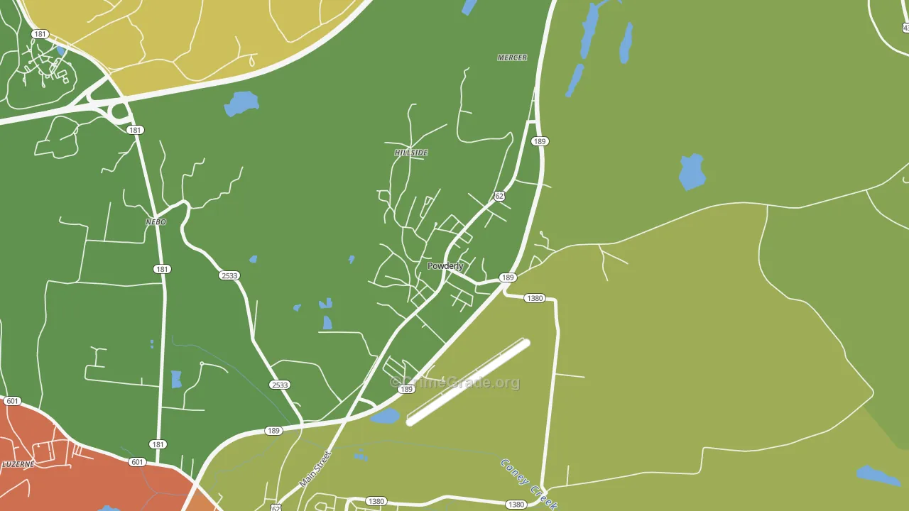 Powderly, KY Map of Assault Rates