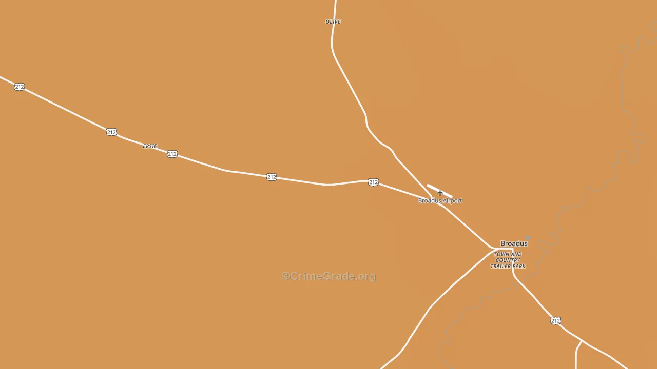Powderville, MT Map of Assault Rates