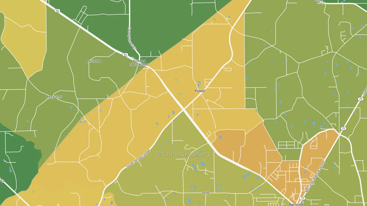 Powell, AL Map of Assault Rates