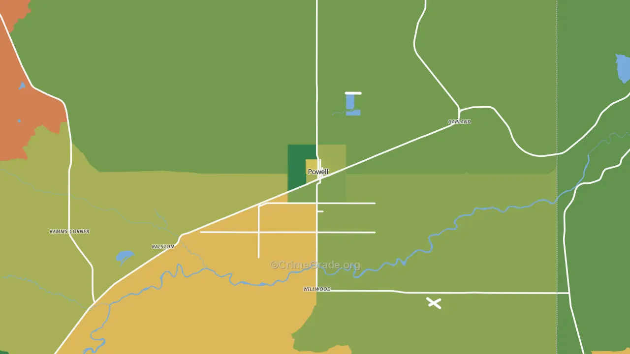 Powell, WY Map of Assault Rates