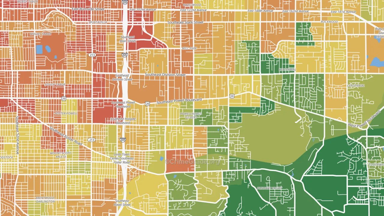 Powellhurst-Gilbert, Portland, OR Map of Assault Rates