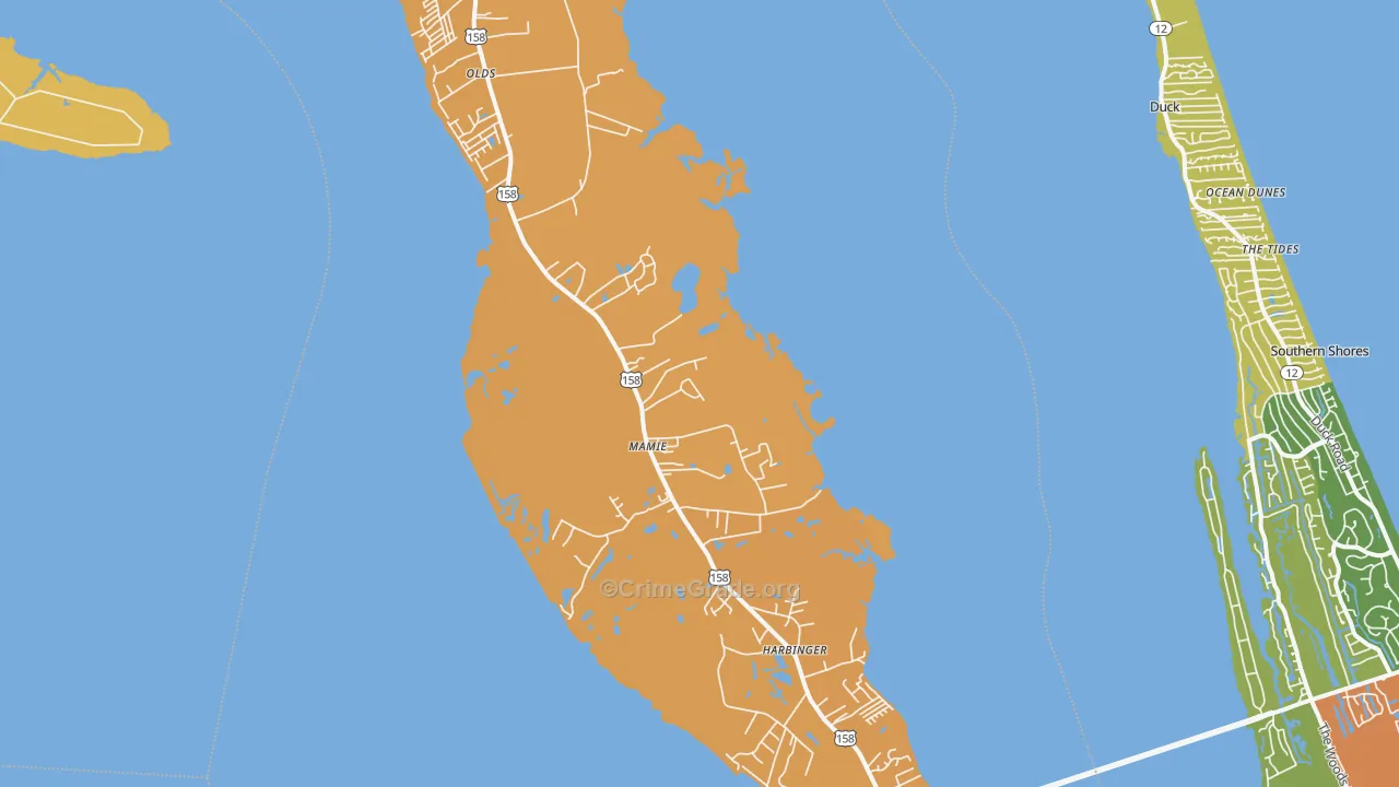 Powells Point, NC Map of Assault Rates