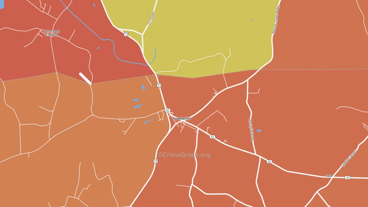 Powellsville, NC Map of Assault Rates
