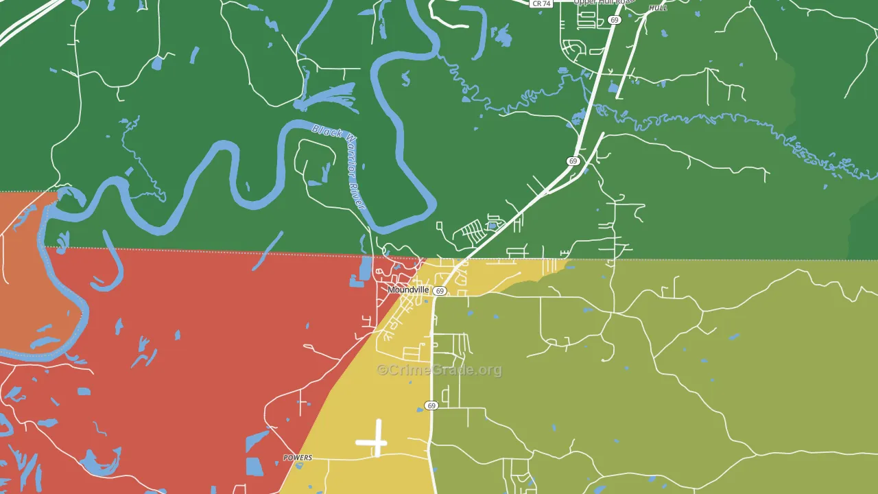 Powers, AL Map of Assault Rates