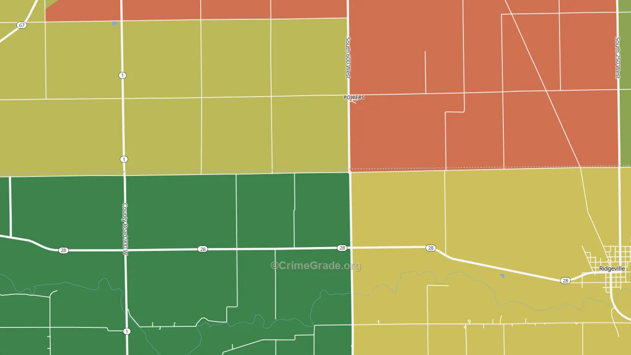 Powers, IN Map of Assault Rates