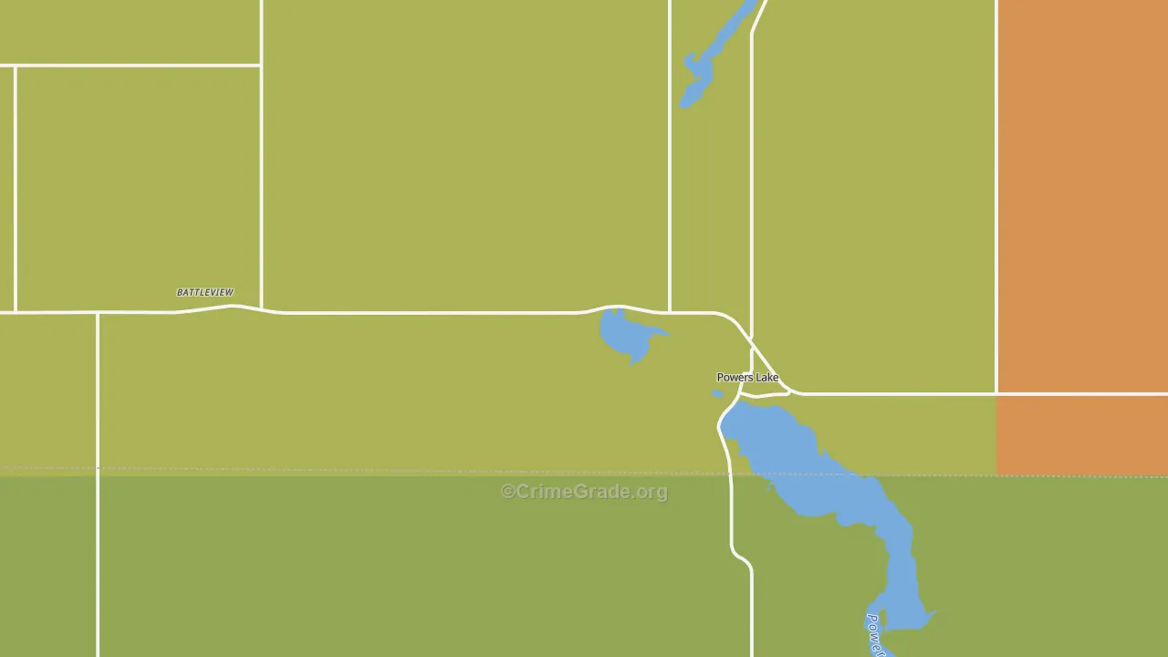 Powers Lake, ND Map of Assault Rates