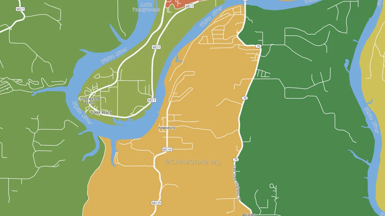 Powersite, MO Map of Assault Rates