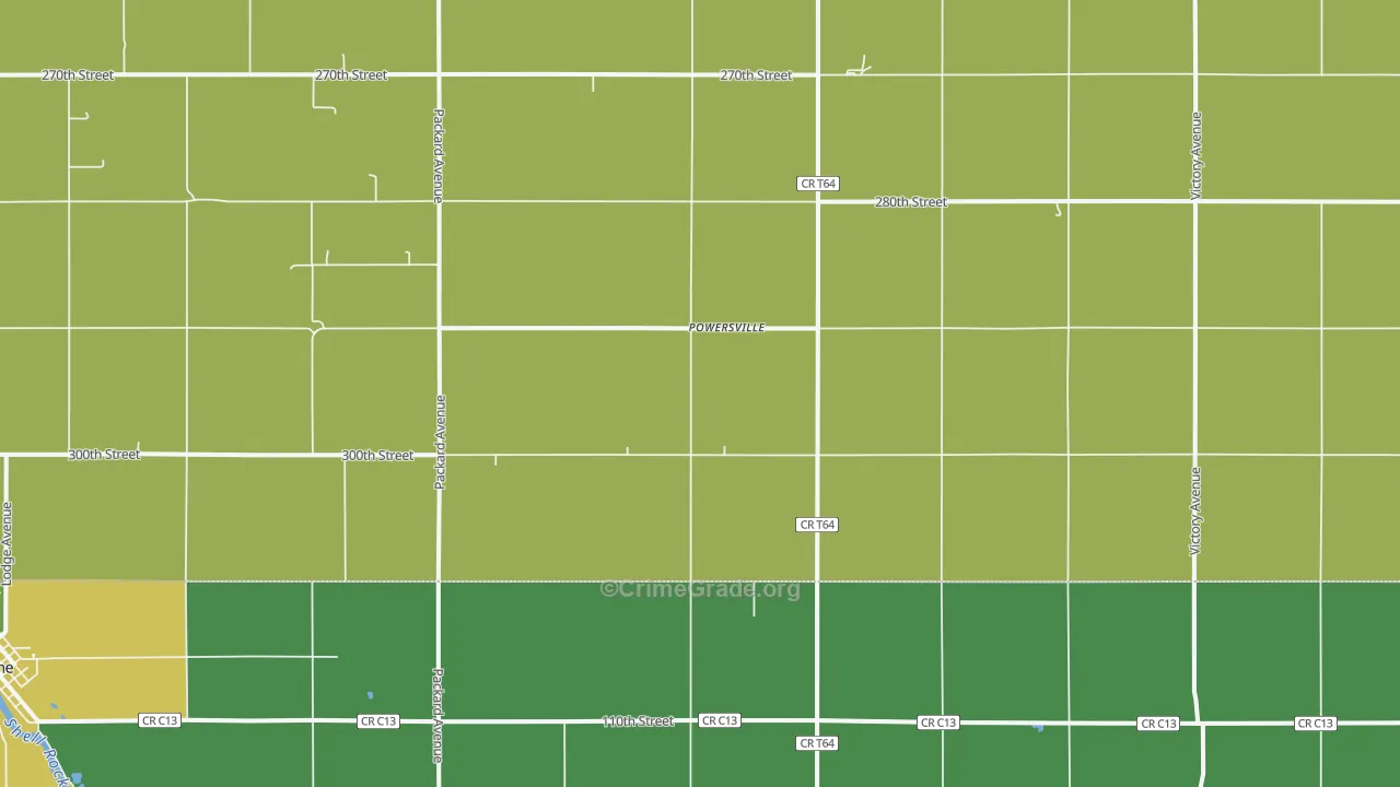 Powersville, IA Map of Assault Rates